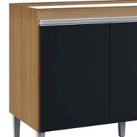 Balcão De Pia Para Cozinha 120 Cm Kadu 3 Portas Amêndoa-preto - 2