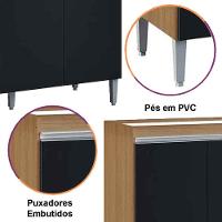 Balcão De Pia Para Cozinha 120 Cm Kadu 3 Portas Amêndoa-preto - 3