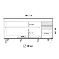 Balcão Gabinete 160cm Sem Tampo 4 Portas 2 Gavetas Arkansas Castanho/cinza - Lumil Móveis