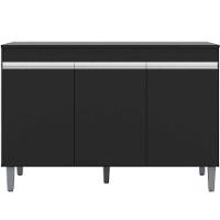 Balcão De Pia Para Cozinha 120 Cm Kadu 3 Portas Preto - 1