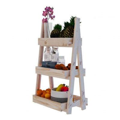 Móvel Para Cozinha Organiza Frutas 3 Andares Madeira Pinus