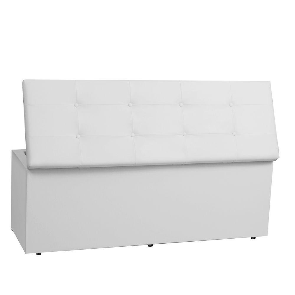 Calçadeira Recamier Baú Casal 1,40m Berlim Corano Branco - 3