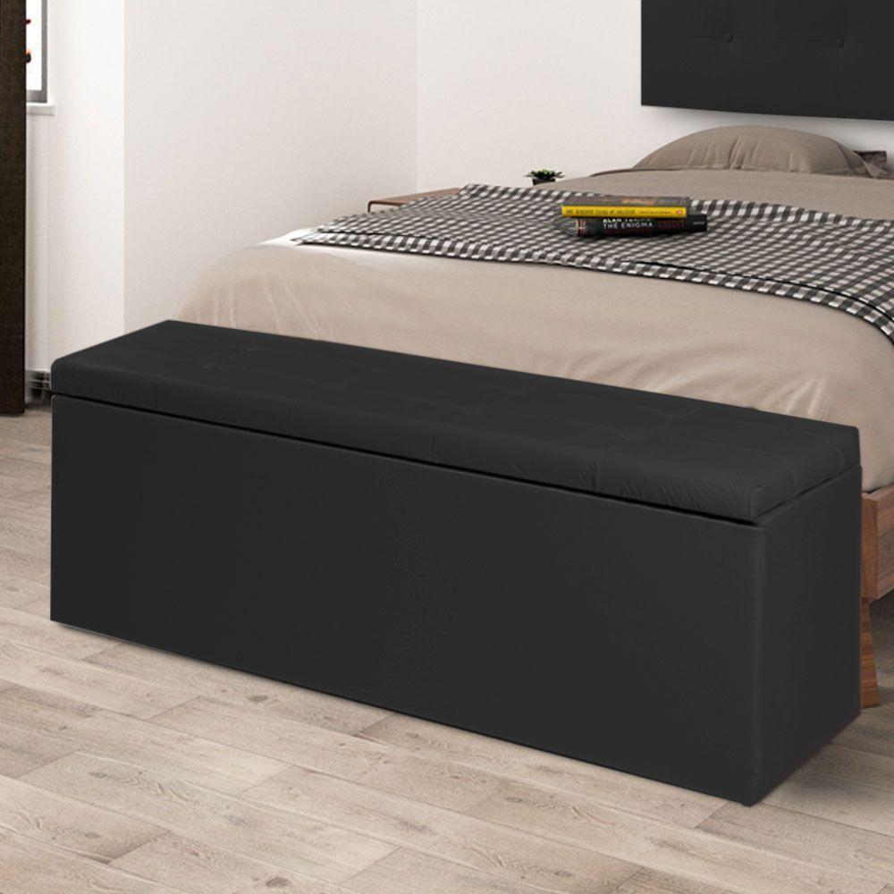 Calçadeira Recamier Baú Queen 1,60m Berlim Corano Preto - 4