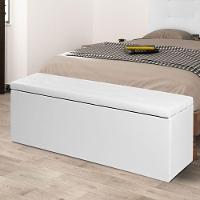 Calçadeira Recamier Baú King 1,95m Berlim Corano Branco - 4