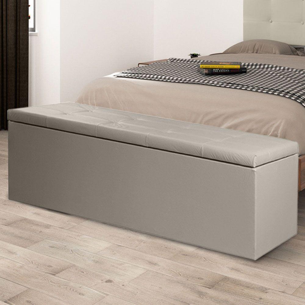 Calçadeira Recamier Baú Queen 1,60m Berlim Corano Bege - 4