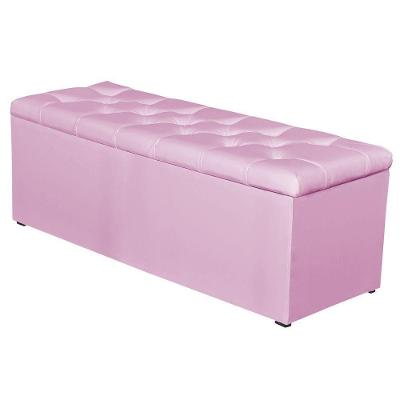 Calçadeira Baú 160 Cm Paris Corino Rosa - Js Móveis