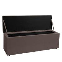 Calçadeira Recamier Baú Queen 1,60m Berlim Suede - Pallazio Cor Marrom - 3