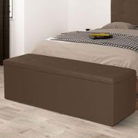 Calçadeira Recamier Baú Queen 1,60m Berlim Suede - Pallazio Cor Marrom - 6