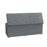 Calçadeira Recamier Baú King 1,95m Berlim Suede - Pallazio Cor Cinza
