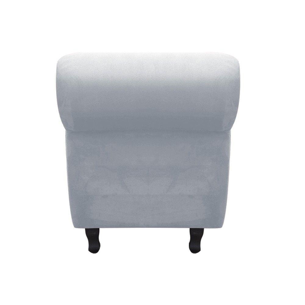 Recamier Com Baú Itália Namoradeira Calçadeira Suede Cinza - 3