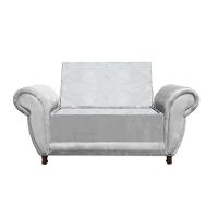 Recamier Com Baú Itália Namoradeira Calçadeira Suede Cinza - 2