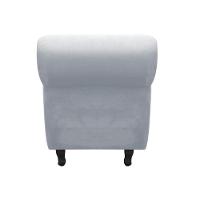 Recamier Com Baú Itália Namoradeira Calçadeira Suede Cinza - 3