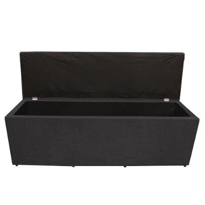 Calçadeira Baú Paris Queen 160 Cm Botão Strass Suede Grafite Eli Móveis