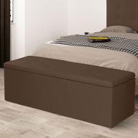 Calçadeira Recamier Baú King 1,95m Berlim Corano Marrom - 5