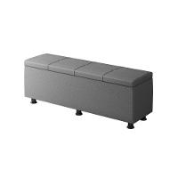 Baú Sapateira Estofada Casal 140 Cm Marte Corino - Skybox Cor Cinza - 1