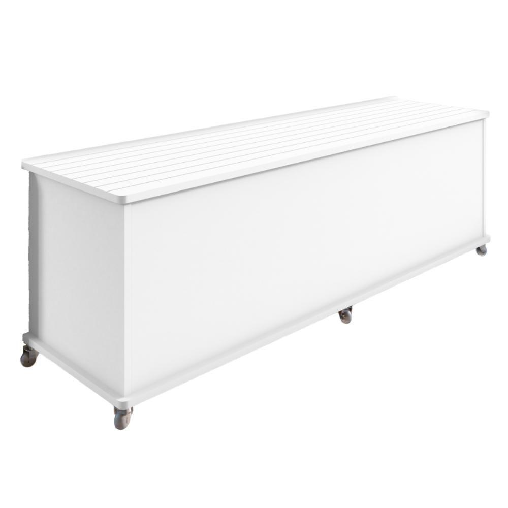 Baú Com Rodízios Para Quarto Altair Branco - 1