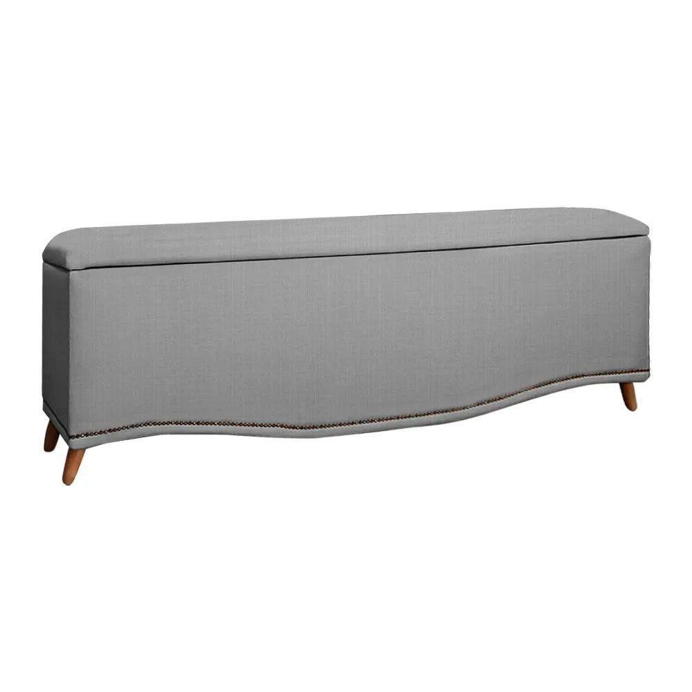 Calçadeira Sapateira Baú Holanda 140cm Shop Das Cabeceiras Grafite - 1
