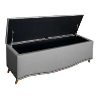 Calçadeira Sapateira Baú Holanda 140cm Shop Das Cabeceiras Grafite - 6