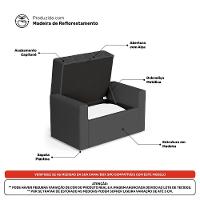 Calçadeira Báu Solteiro Atena 90cm Capitonê Suede Cinza - Desk Design