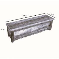 Baú Banco 2 M Madeira Maciça Com Pátina - 2