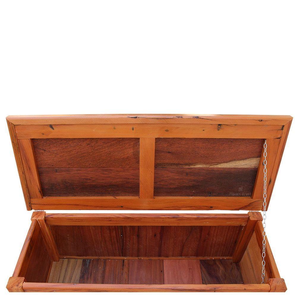 Baú Banco 1 M Madeira Maciça Com Pátina - 3