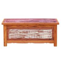 Baú Banco 1 M Madeira Maciça Com Pátina - 1