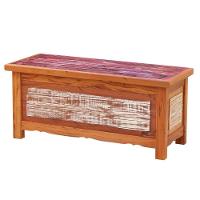 Baú Banco 1 M Madeira Maciça Com Pátina - 4