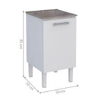 Gabinete Para Lavanderia Em Aço Com Tanque Surubim Branco - 2