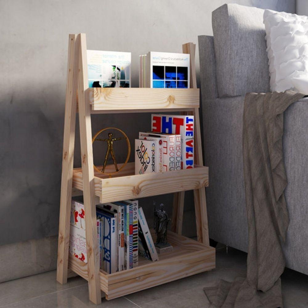 Organizador Triplo Madeira Pinus Porta Temperos - 2