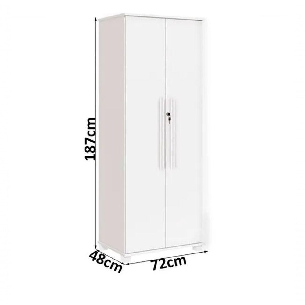 Multiuso Dallas 100% Mdf Pés Em Madeira Com Chave Branco Cor:branco - 3