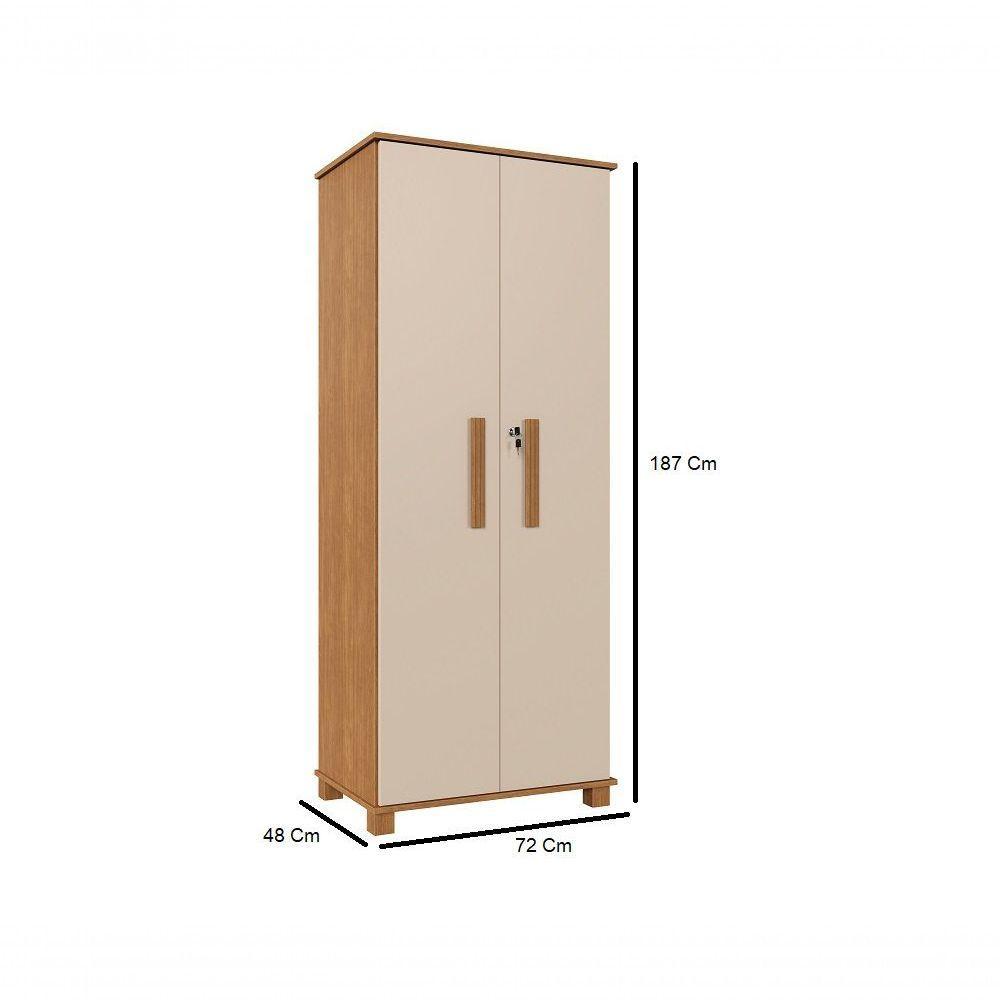 Multiuso Armário Dallas Duas Portas Com Chave Camas Fenix cinamomo-off White - 5