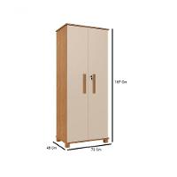 Multiuso Armário Dallas Duas Portas Com Chave Camas Fenix cinamomo-off White - 5