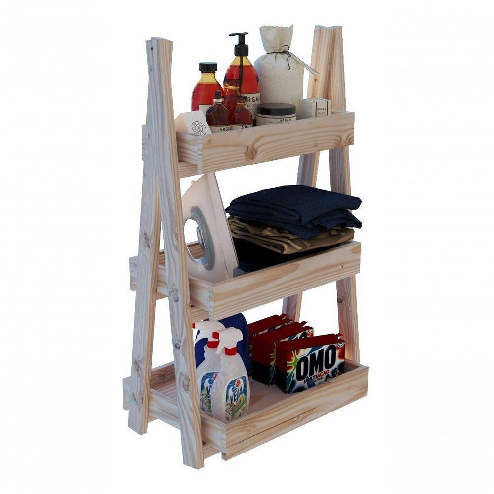 Armário Com 3 Andares Para Materiais De Limpeza E Lavanderia - 1