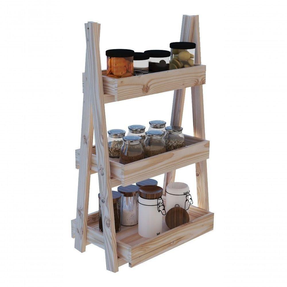 Organizador Pinus Multiuso Para Cozinha Em Madeira - 5