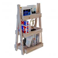 Aparador Com 3 Prateleiras Arara Para Lavanderia De Madeira