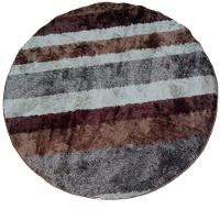 Tapete Redondo 1,50m Macio Antider. Cappuccino Listrado - 2