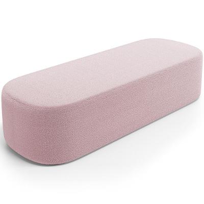 Puff Decorativo Orgânico Para Living Quarto 195cm Doha W01 Bouclê Rose - Lyam Decor