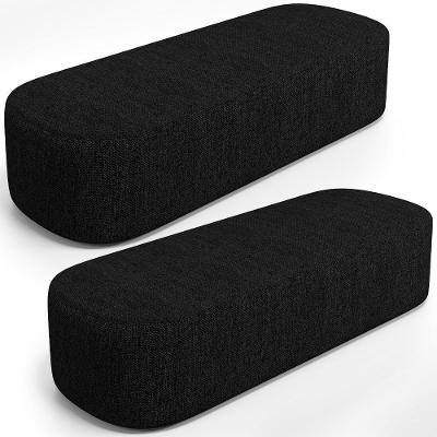 Kit 02 Puffs Decorativos Orgânico Para Living Quarto 195cm Doha W01 Linho Chumbo - Lyam Decor