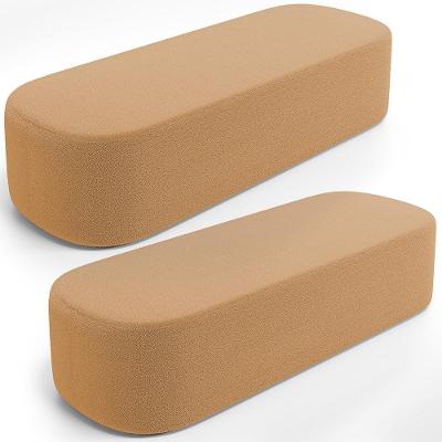 Kit 02 Puffs Decorativos Orgânicos Para Living Quarto 160cm Doha W01 Bouclê Mostarda - Lyam Decor