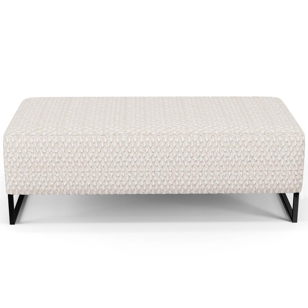 Kit 02 Puffs Decorativo Sala De Estar Bali W01 Base De Ferro 120x50 Cm Bouclê Cru - Lyam - 3