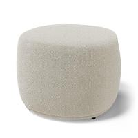 Conjunto 02 Puffs Decorativos Living Aisha Orgânico Bouclê Bege - Desk Design - 2