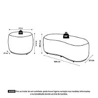 Conjunto 02 Puffs Decorativos Living Aisha Orgânico Bouclê Bege - Desk Design - 7