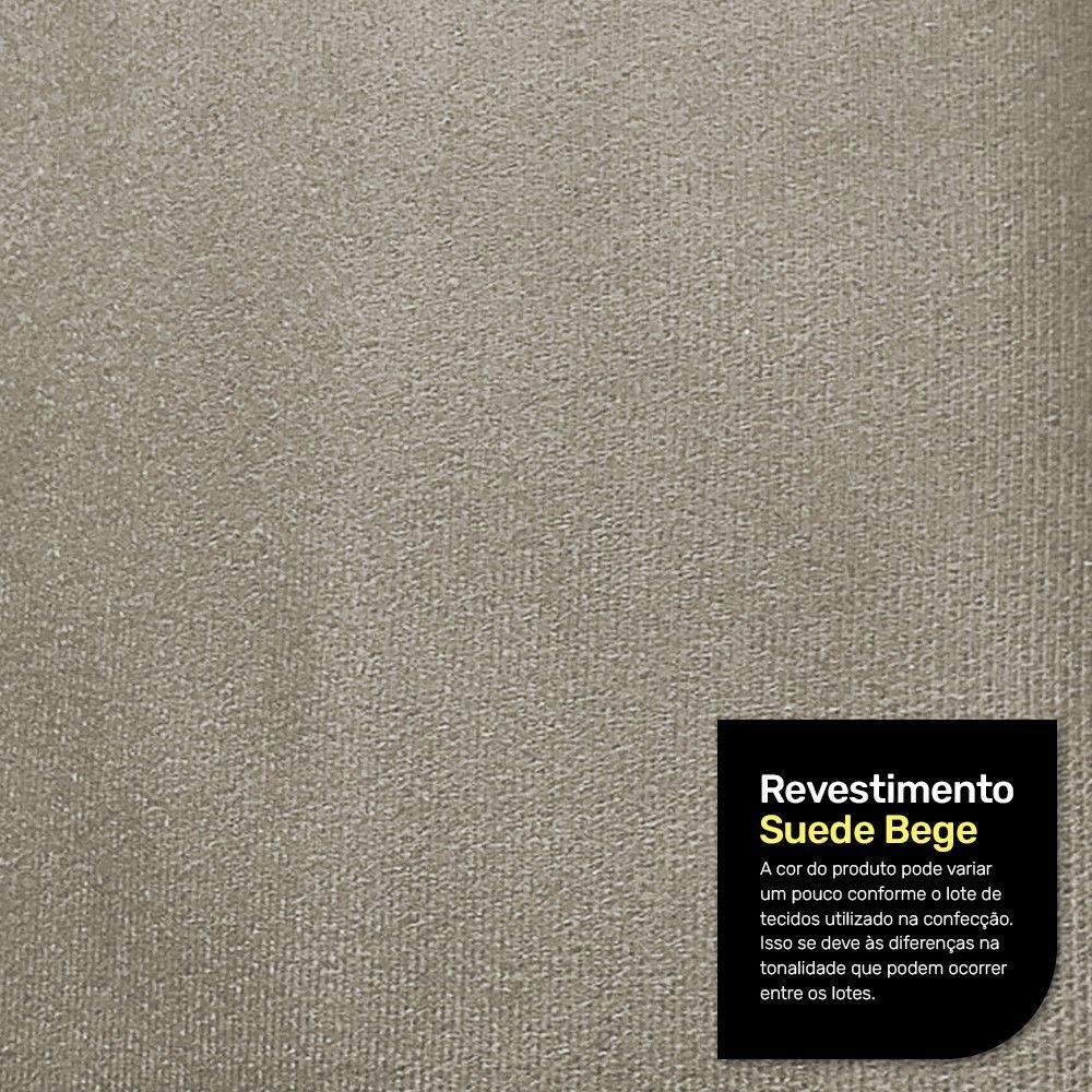 Kit 02 Puffs Decorativos Living Aisha Orgânico Redondo Suede Bege - Desk Design - 6