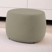 Kit 02 Puffs Decorativos Living Aisha Orgânico Redondo Suede Bege - Desk Design - 2