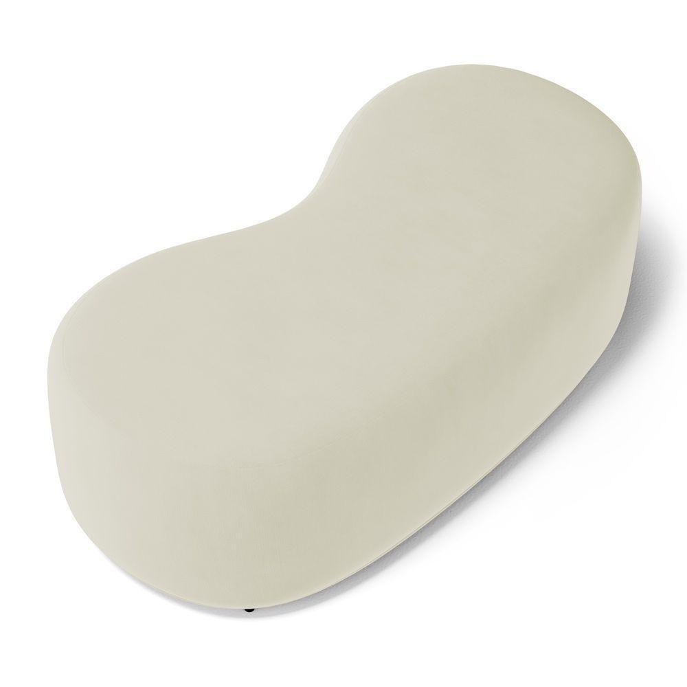 Conjunto 02 Puffs Decorativos Living Aisha Orgânico Suede Bege Claro - Desk Design - 3