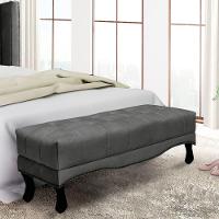 Puff Recamier Retrô Luis Xv Captonê Para Quarto Vicenza 195cm Suede Cinza S04 - D'rossi - 3