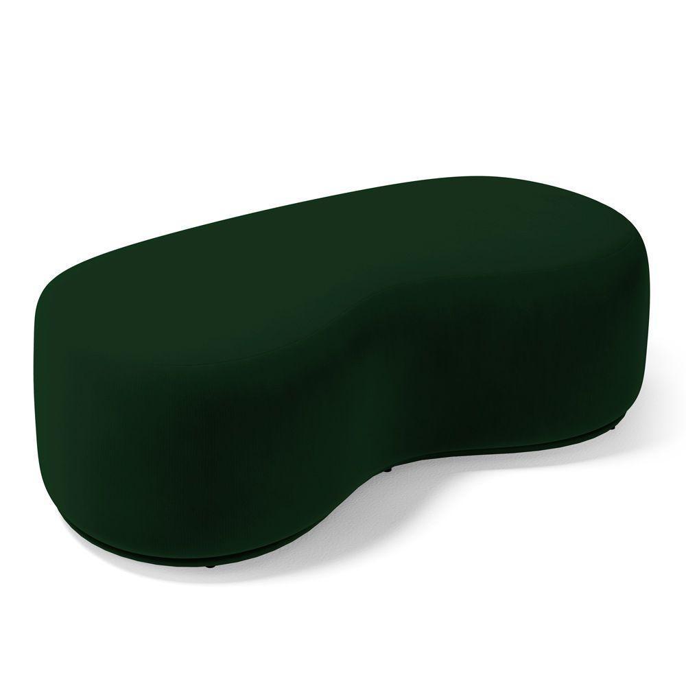 Kit 02 Puffs Decorativos Living Aisha Orgânico 02 Lugares Veludo Verde Escuro - Desk Design - 3