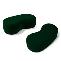 Kit 02 Puffs Decorativos Living Aisha Orgânico 02 Lugares Veludo Verde Escuro - Desk Design - 1