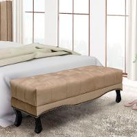 Puff Recamier Retrô Luis Xv Captonê Para Quarto Vicenza 90cm Suede S04 - D'rossi Cor Bege - 4