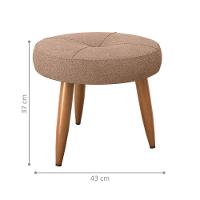 Puff Redondo Para Sala Davi Boucle Marrom - 2